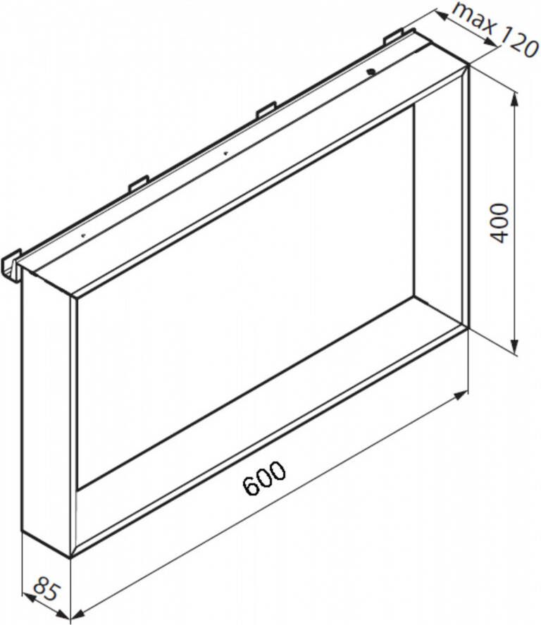 Novellini Frame planchet hangend 60x40cm + haak mat zwart