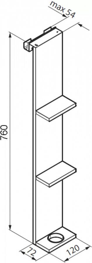 Novellini Frame planchet hangend 76x12cm + haak en wisserhouder mat chroom