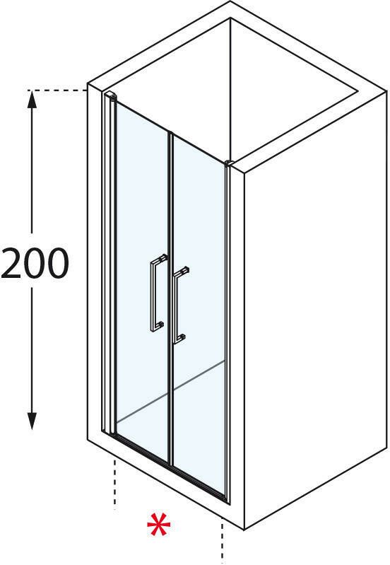 Novellini Young 2.0 pendeldeur 93 x 200 cm. matchroom-helder glas
