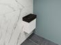 Proline Loft fonteinmeubel 40cm hardsteen kraangat rechts onderkast mat wit - Thumbnail 3