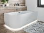 Riho Ligbad Halfvrijstaand Desire Corner Links 170x77x60 Acryl Mat Wit met LED Verlichting - Thumbnail 2