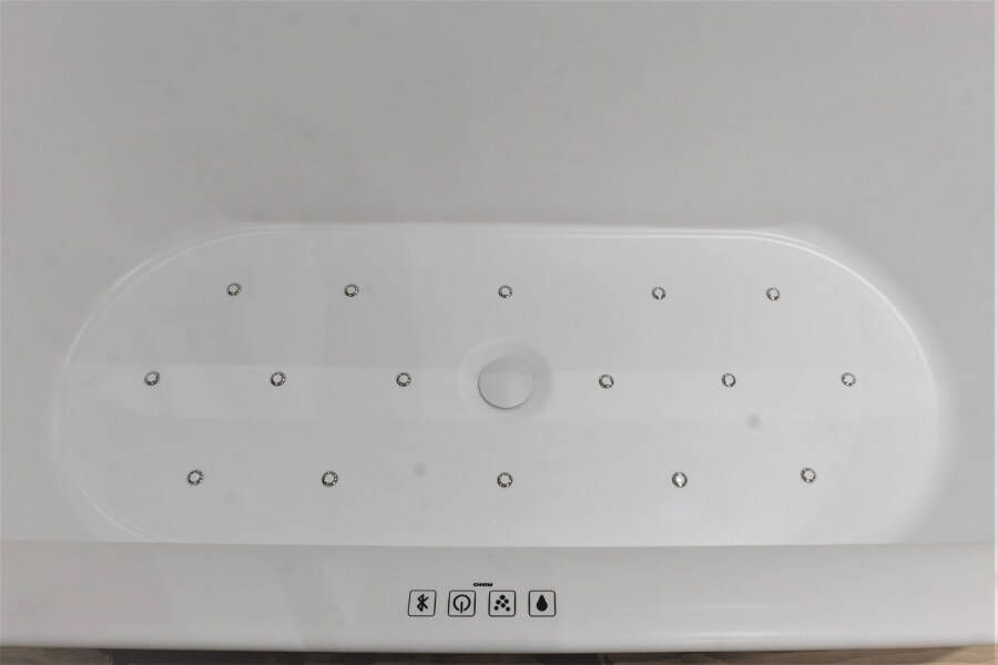 Riho Desire Corner halfvrijstaand bad 184x84cm acryl rechts velvet wit Sparkle Mood Fall LED verlichting