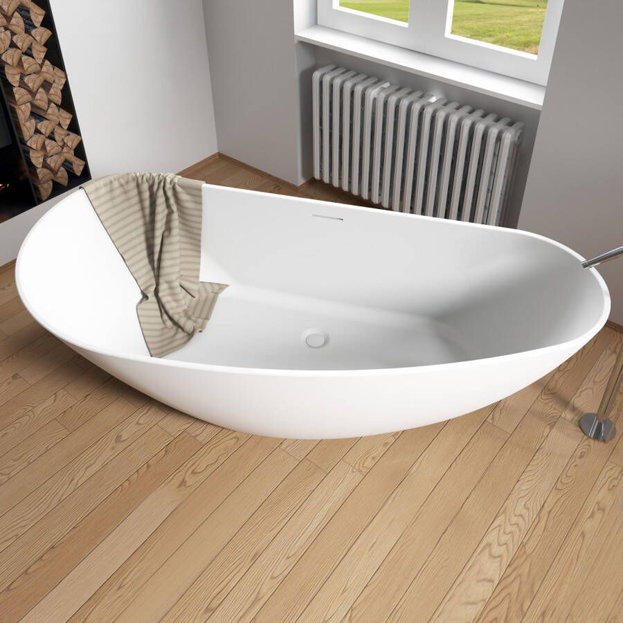 Riho Granada vrijstaand bad 170x80cm rechts Solid Surface mat wit