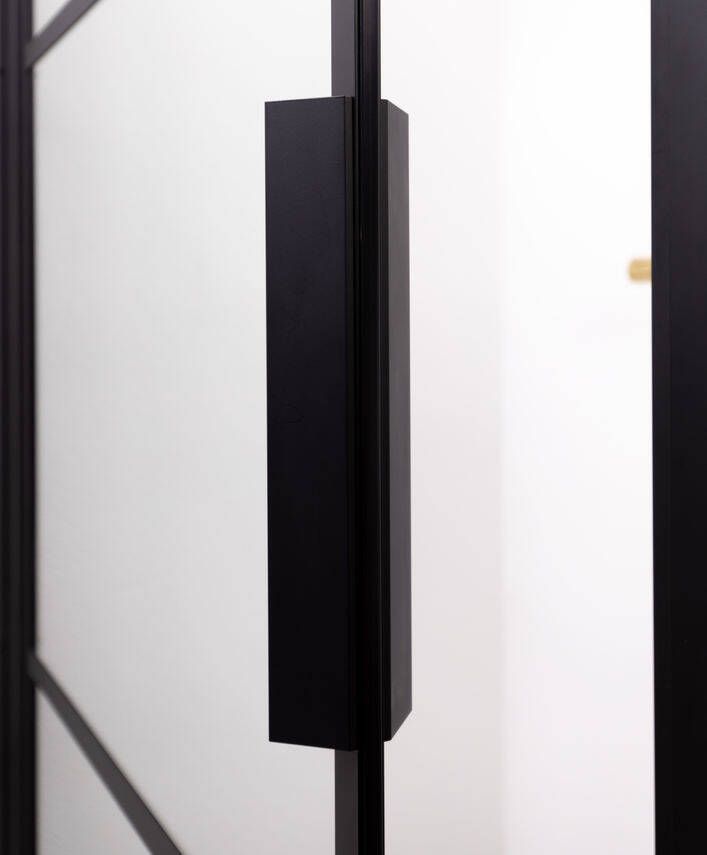 Riho Grid GB201 douchecabine zij-instap 100 deur x 80cm zijwand met mat zwart profiel