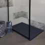 Riho Isola Douchevloer 100x80x3cm Kunstmarmer Leisteen structuur mat antraciet D007005080 - Thumbnail 3