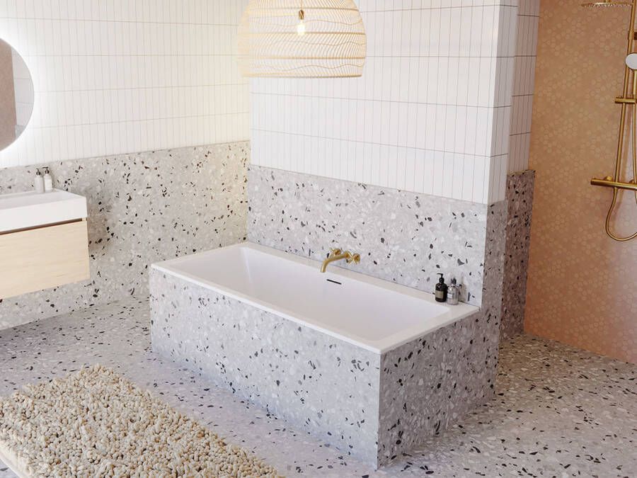 Riho Rethink Cubic Wall Acryl Bad 180X80cm Mat Wit