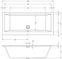 Riho Rethink Cubic inbouwbad 180x80cm speciaal muurmodel acryl mat wit B160001105 - Thumbnail 4