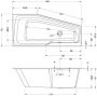 Riho Rethink Space S inbouw hoekbad 160x75cm acryl wit links - Thumbnail 2