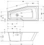 Riho Rethink Space S inbouw hoekbad 160x75cm acryl wit rechts Fall - Thumbnail 2