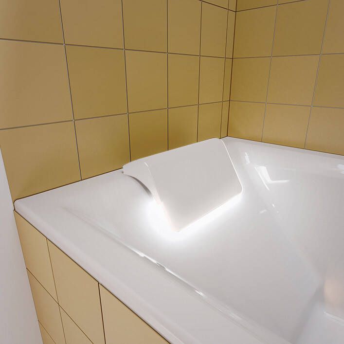 Riho Still Shower inbouw douchebad 180x80cm acryl wit LED kussen links