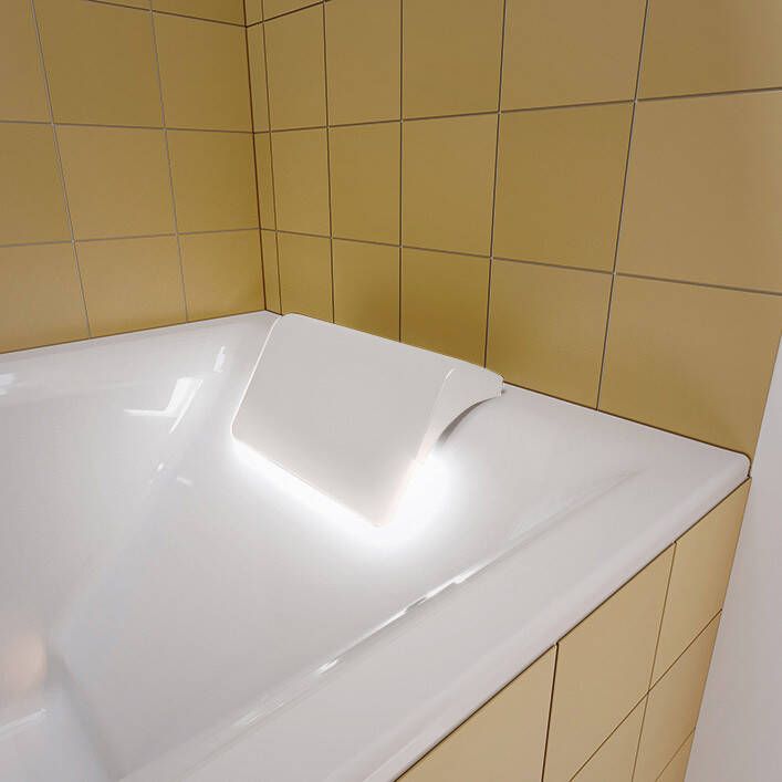 Riho Still Shower inbouw douchebad 180x80cm acryl wit LED kussen rechts