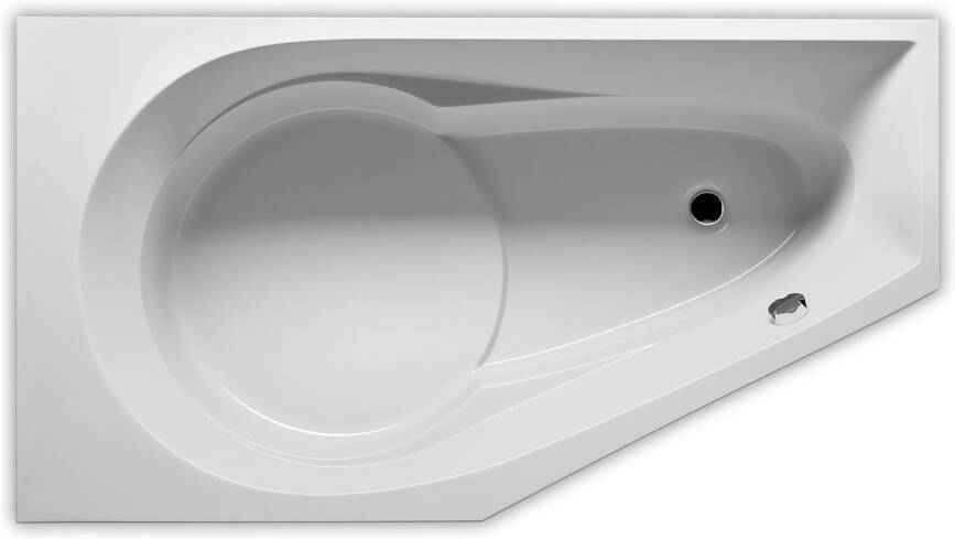 Riho Yukon Plug&Play halfvrijstaand hoekbad met douchegedeelte 160x90cm acryl wit rechts
