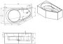 Riho Yukon Plug&Play halfvrijstaand hoekbad met douchegedeelte 160x90cm acryl wit rechts - Thumbnail 3