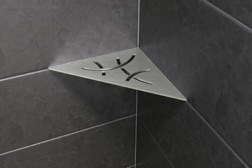 Schluter Shelf-E-S1 hoekplanchet 21x21cm Curve RVS geborsteld