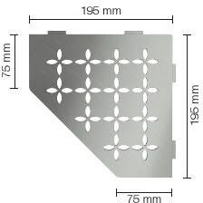 Schluter Shelf-E-S2 hoekplanchet 19 5x19 5cm Curve RVS geborsteld