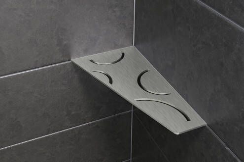 Schluter Shelf-E-S3 hoekplanchet 29 5x15 4cm Curve RVS geborsteld