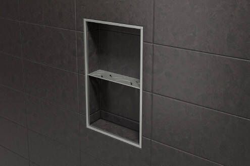 Schluter Shelf-N-S1 planchet 30x8 7cm voor Kerdi-Board nissen Curve RVS geborsteld
