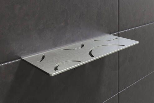 Schluter Shelf-W-S1 planchet 30x11 5cm Curve RVS geborsteld