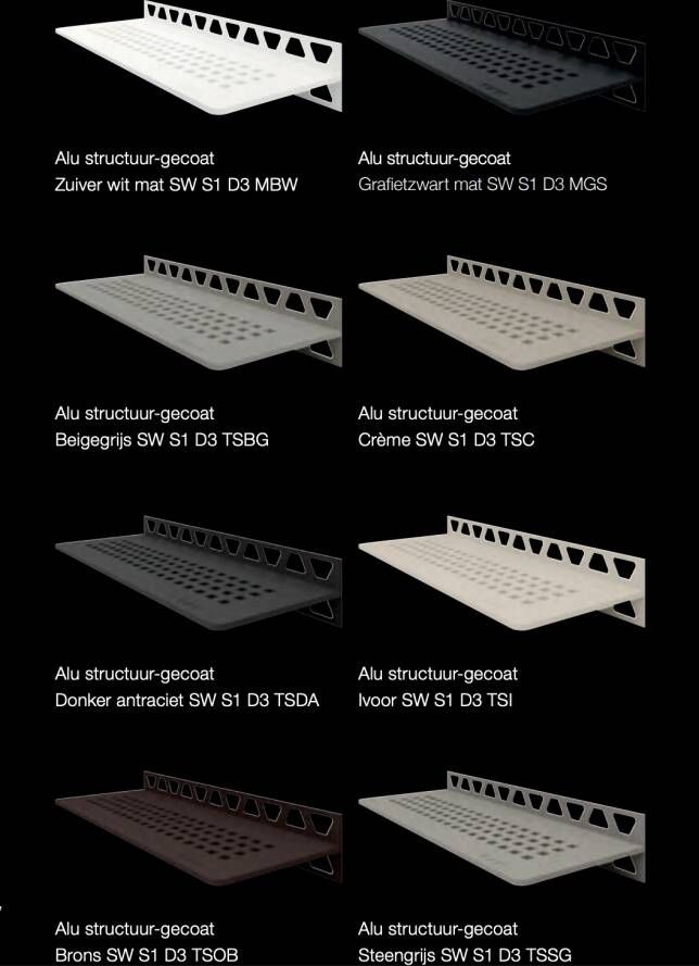 Schluter Shelf-W-S1 planchet 30x11 5cm Curve steengrijs
