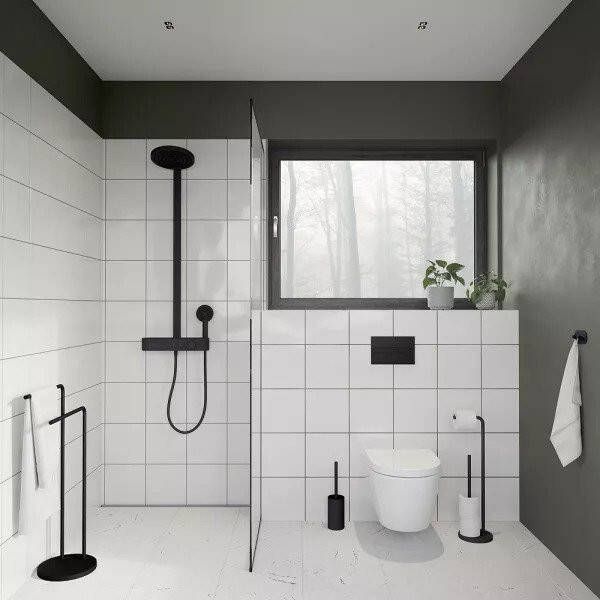 Beslagsboden BB1230 toiletrolhouder wc-borstelgarnituur zwart edelstaal