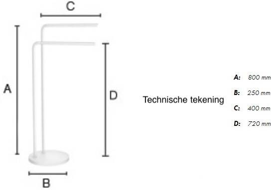 Beslagsboden BB1231 Handdoekhouder zwart edelstaal