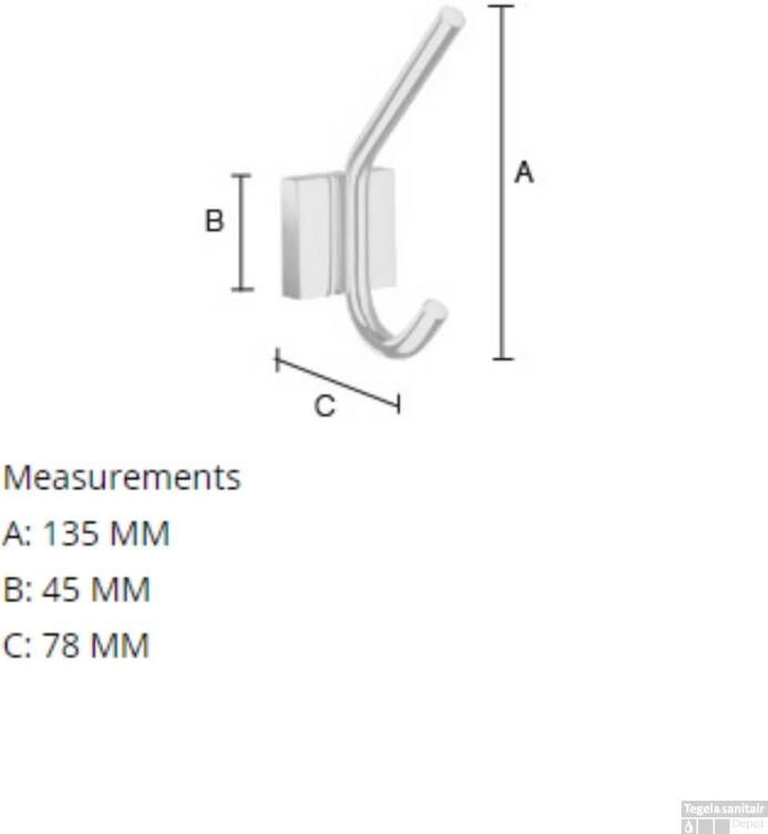 Smedbo House badmantelhaak 13.5cm Chroom