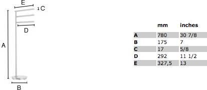 Smedbo Outline Lite handdoekhouder staand rond FK608 glans chroom