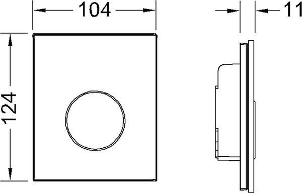 TECE loop urinoir bedieningsplaat glas zwart toets mat chroom