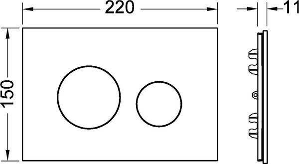 TECE Loop voorkant bedieningsplaat Koffiebruin glas