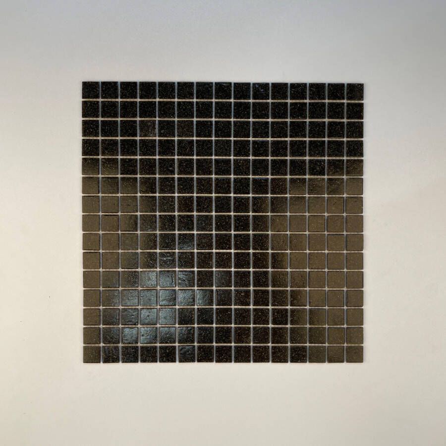 The Mosaic Factory Amsterdam Basic Quartz Glas mozaïektegel 2x2cm Dark Brown
