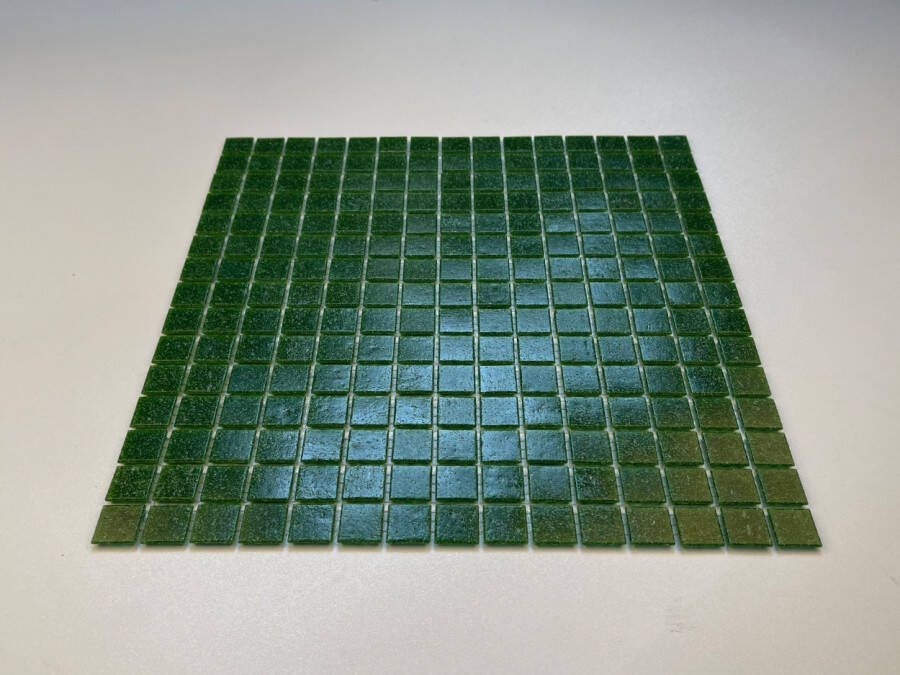 The Mosaic Factory Amsterdam Basic Quartz Glas mozaïektegel 2x2cm Dark Green