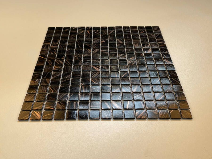 The Mosaic Factory Amsterdam Gold Glas mozaïektegel 2x2cm Black