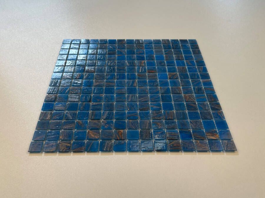 The Mosaic Factory Amsterdam Gold Glas mozaïektegel 2x2cm Blue