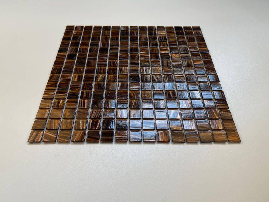 The Mosaic Factory Amsterdam Gold Glas mozaïektegel 2x2cm Brown