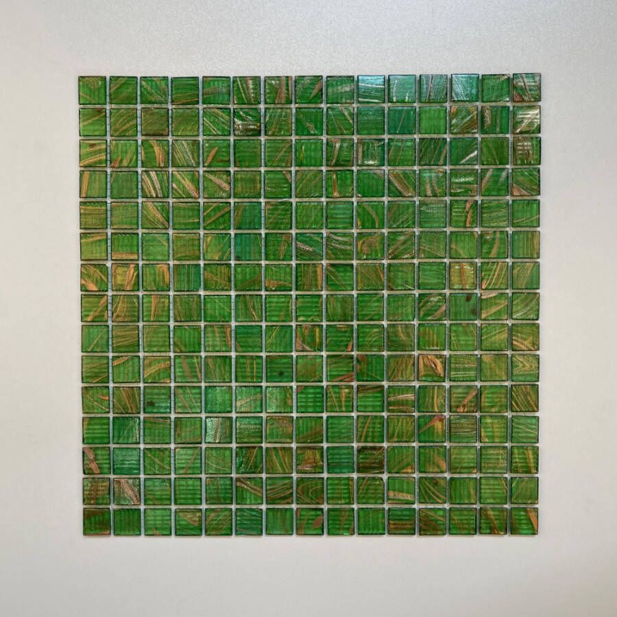 The Mosaic Factory Amsterdam Gold Glas mozaïektegel 2x2cm Green