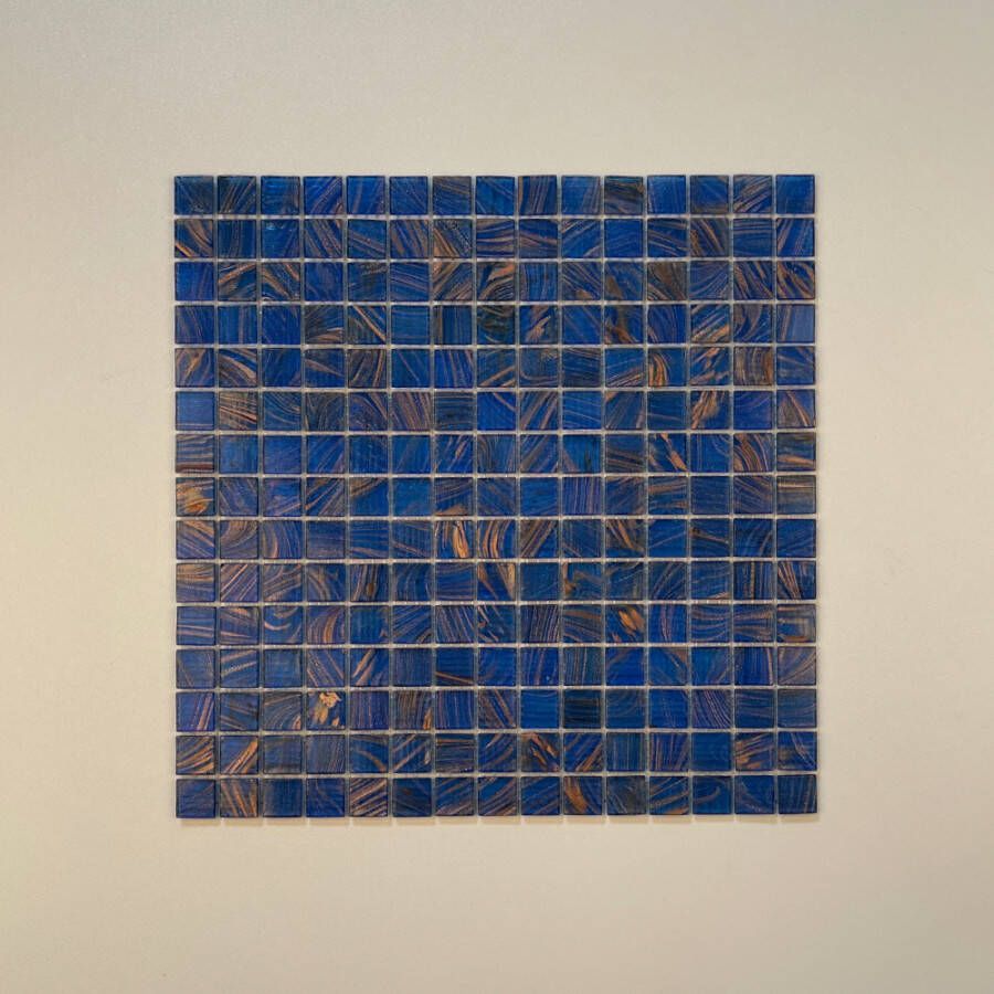 The Mosaic Factory Amsterdam Gold Glas mozaïektegel 2x2cm Medium Blue