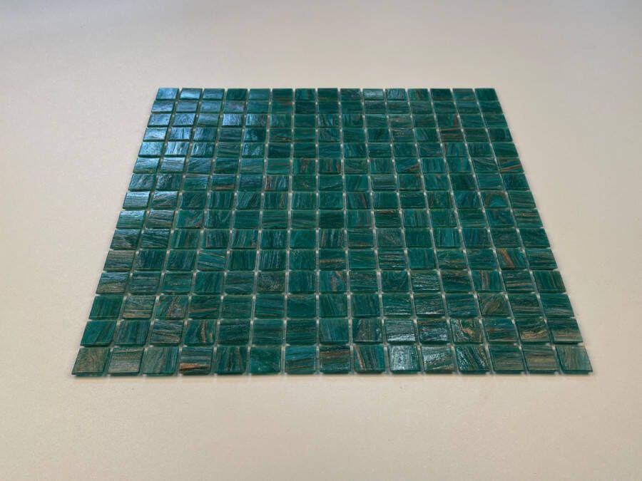 The Mosaic Factory Amsterdam Gold Glas mozaïektegel 2x2cm Turquoise
