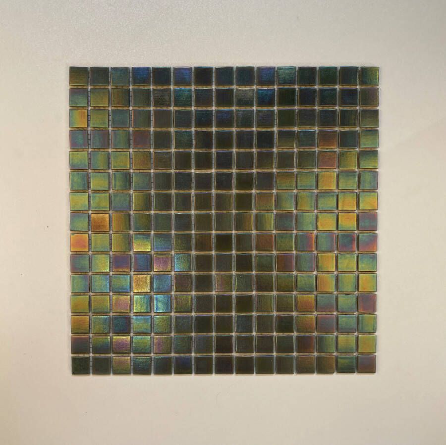 The Mosaic Factory Amsterdam Pearl Quartz Glas mozaïektegel 2x2cm Dark Grey