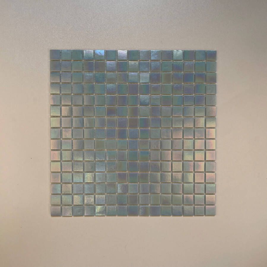 The Mosaic Factory Amsterdam Pearl Quartz Glas mozaïektegel 2x2cm Light Blue