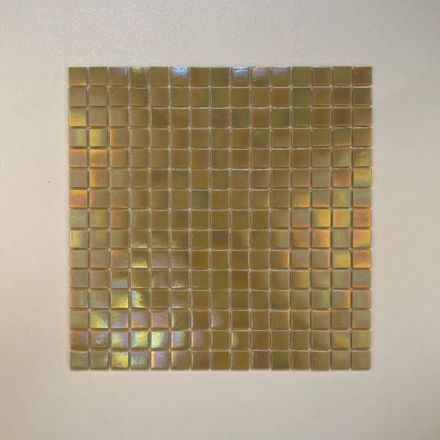 The Mosaic Factory Amsterdam Pearl Quartz Glas mozaïektegel 2x2cm Light Cream