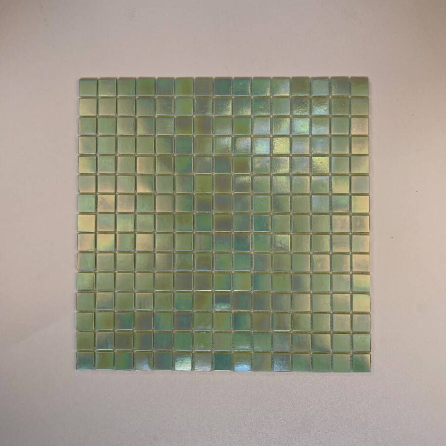 The Mosaic Factory Amsterdam Pearl Quartz Glas mozaïektegel 2x2cm Light Green