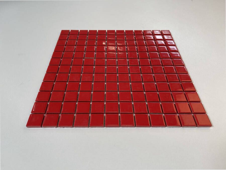 The Mosaic Factory Barcelona mozaïektegel 2 3x2 3cm Red Glossy