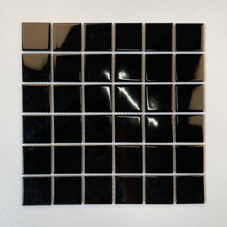 The Mosaic Factory Barcelona mozaïektegel 4 8x4 8cm Black Glossy