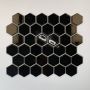 The Mosaic Factory Barcelona mozaïektegel 28.2x32.1cm wandtegel Zeshoek Hexagon Porselein Black Glans AFH13317 - Thumbnail 4
