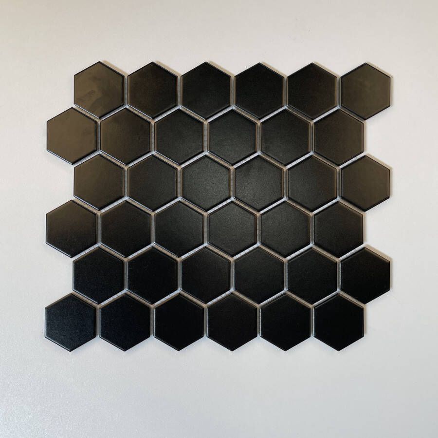 The Mosaic Factory Barcelona mozaïektegel hexagon 5 1x5 9cm Black Matt