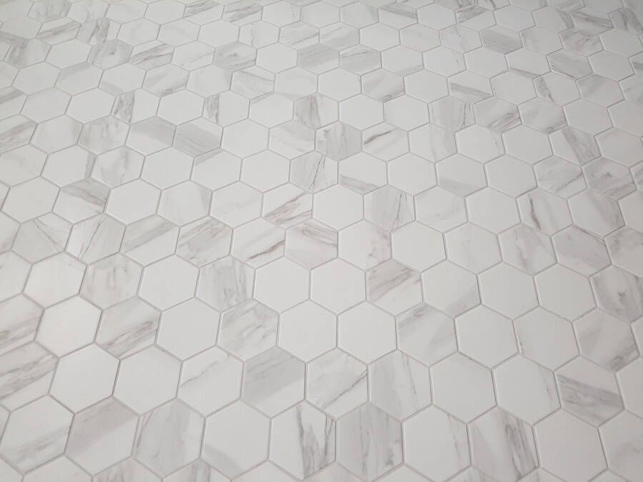 The Mosaic Factory Barcelona mozaïektegel hexagon 5 1x5 9cm Carrara White Marble Matt