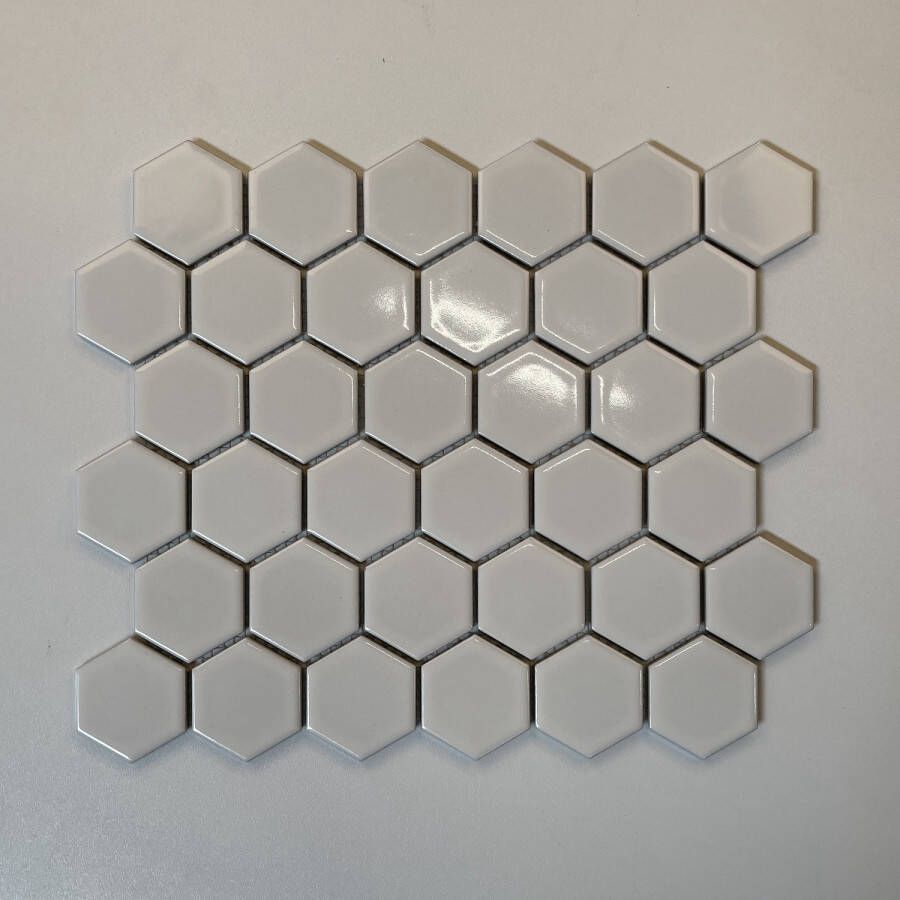 The Mosaic Factory Barcelona mozaïektegel hexagon 5 1x5 9cm Extra White Glossy