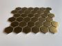 The Mosaic Factory Barcelona Mozaïektegel 5.1x5.9x0.6cm wandtegel -binnen zeshoek porselein mat goud metallic per matje AMH13GD - Thumbnail 5