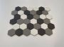 The Mosaic Factory London mozaïektegel 28.2x32.1cm wand en vloertegel Zeshoek Hexagon Porselein Contrast mix Mat LOH10MIX3 - Thumbnail 4