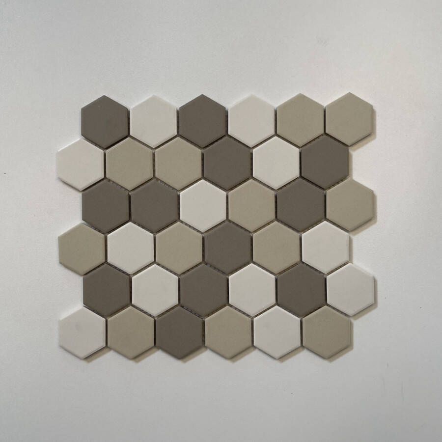 The Mosaic Factory London mozaïektegel hexagon 5 1x5 9cm White mix